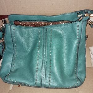Montana West Teal Shoulder Bag with Gold Studs